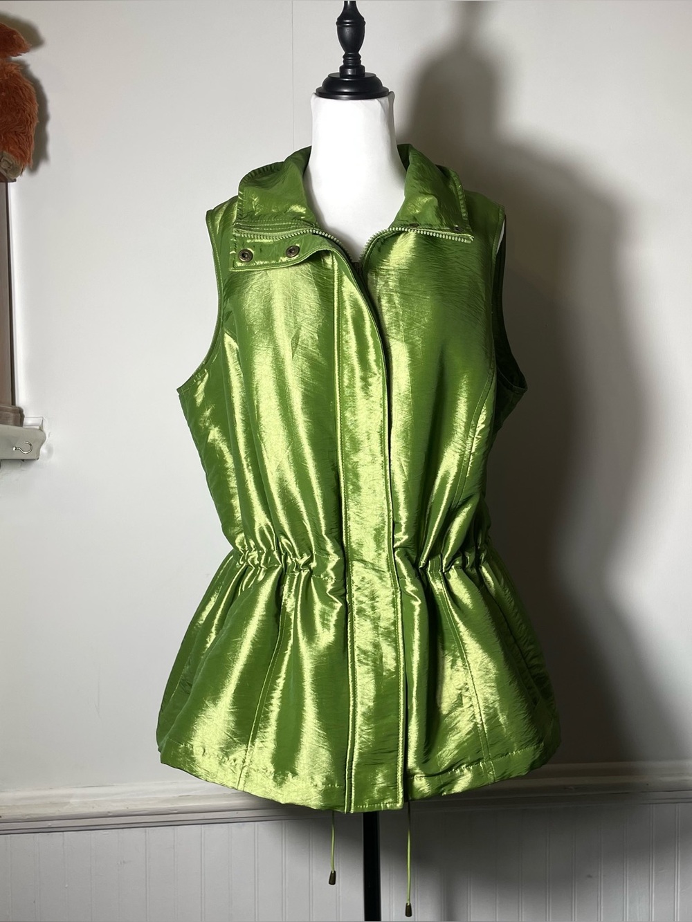Coldwater Creek Neon Green Sleeveless Winter Vest